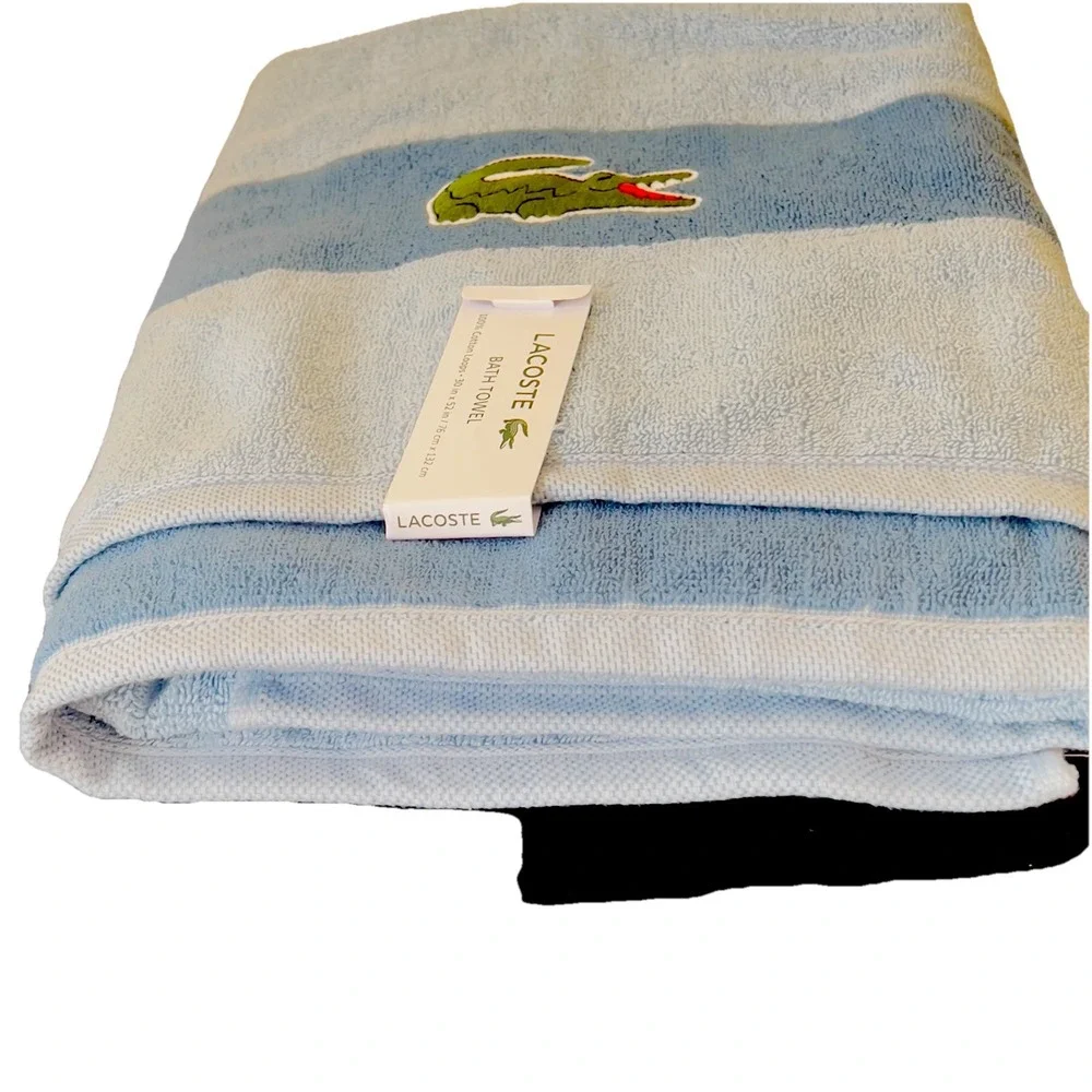 Lacoste ~ Blue Bath Towel 100% Cotton 30